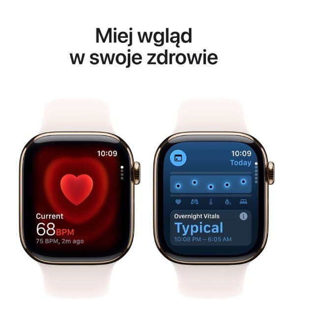 Apple Watch Series 11 GPS + Cellular koperta 46 mm z tytanu w kolorze złotym, pasek sportowy w kolorze łagodnego różu - rozmiar S/M