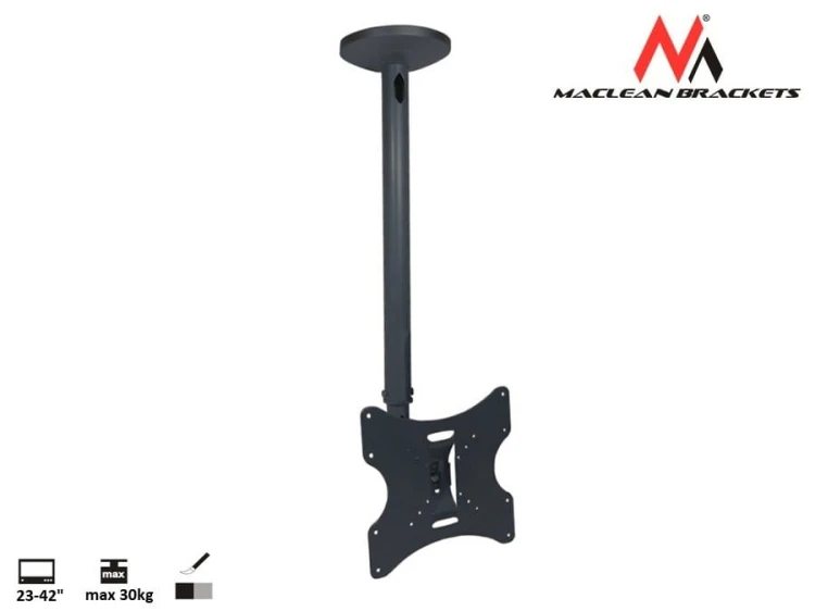 Maclean Uchwyt do telewizora sufitowy 23-42 cale 50 - 85 cm 30kg MC-504A B TV Czarny