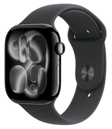Apple Watch Series 11 GPS + Cellular, koperta 42 mm z tytanu w kolorze naturalnym, pasek sportowy w kolorze górskiej szarości - rozmiar M/L