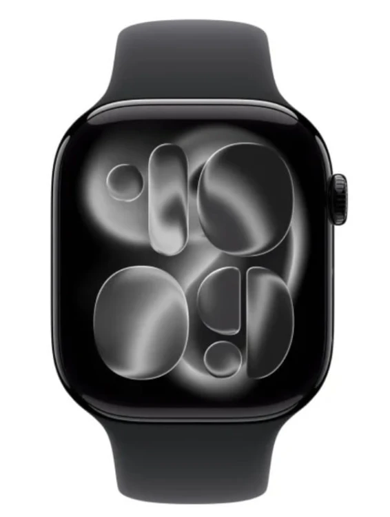 Apple Watch Series 11 GPS + Cellular, koperta 42 mm z tytanu w kolorze naturalnym, pasek sportowy w kolorze górskiej szarości - rozmiar M/L