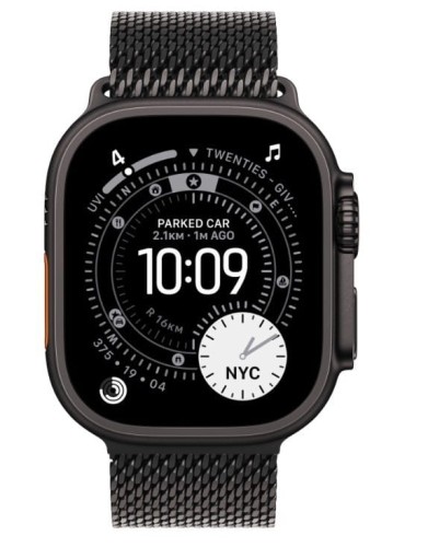 Apple Watch Ultra 3 GPS + Cellular, koperta 49 mm z tytanu w kolorze czarnym, bransoleta mediolańska z tytanu w kolorze czarnym - rozmiar L