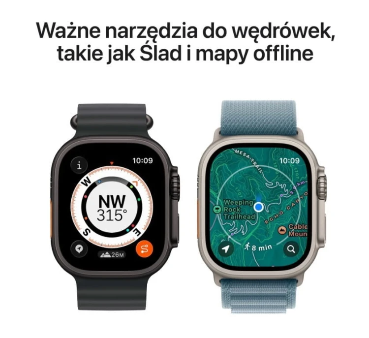Apple Watch Ultra 3 GPS + Cellular, koperta 49 mm z tytanu w kolorze czarnym, bransoleta mediolańska z tytanu w kolorze czarnym - rozmiar L
