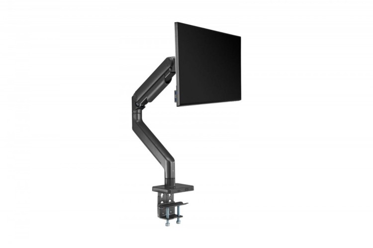 Digitus Ramię biurkowe pojedyncze z zaciskiem i sprężyną mechaniczną 1x LCD max. 49" 20kg, VESA: 75x75, 100x100, czarne