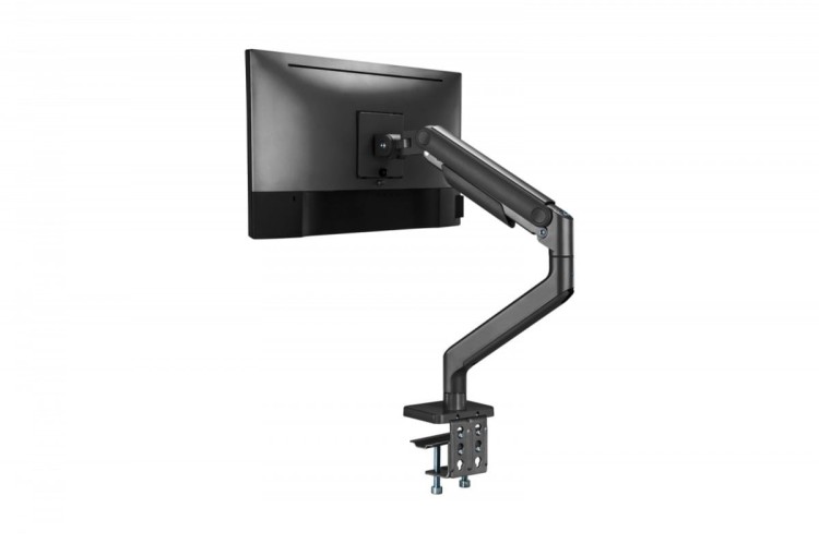 Digitus Ramię biurkowe pojedyncze z zaciskiem i sprężyną mechaniczną 1x LCD max. 49" 20kg, VESA: 75x75, 100x100, czarne
