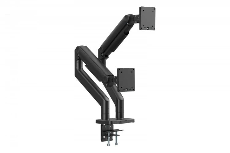 Digitus Uchwyt biurkowy podwójny z zaciskiem i sprężyną mechaniczną 2x LCD max. 45" 2x 20kg, VESA: 75x75, 100x100