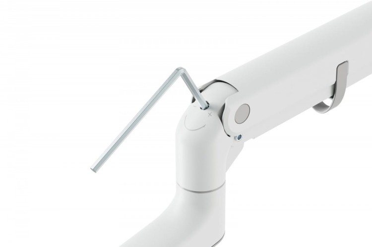 Digitus Ramię biurkowe pojedyncze z zaciskiem i sprężyną gazową 1x LCD max. 57" 27kg, VESA: 75x75, 100x100, białe