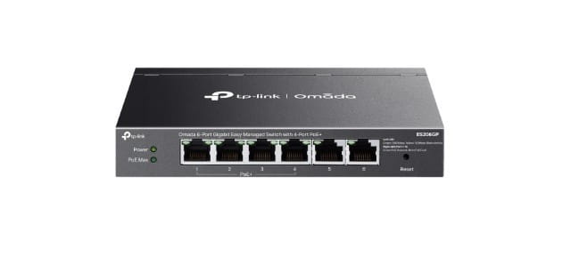 TP-LINK Przełącznik Omada 6-Port ES206GP  Easy Managed Switch with 4-Port PoE+    PORT: 4× Gigabit PoE+ Ports, 2x Gigabit Non-PoE Ports