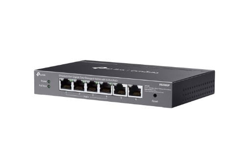 TP-LINK Przełącznik Omada 6-Port ES206GP  Easy Managed Switch with 4-Port PoE+    PORT: 4× Gigabit PoE+ Ports, 2x Gigabit Non-PoE Ports