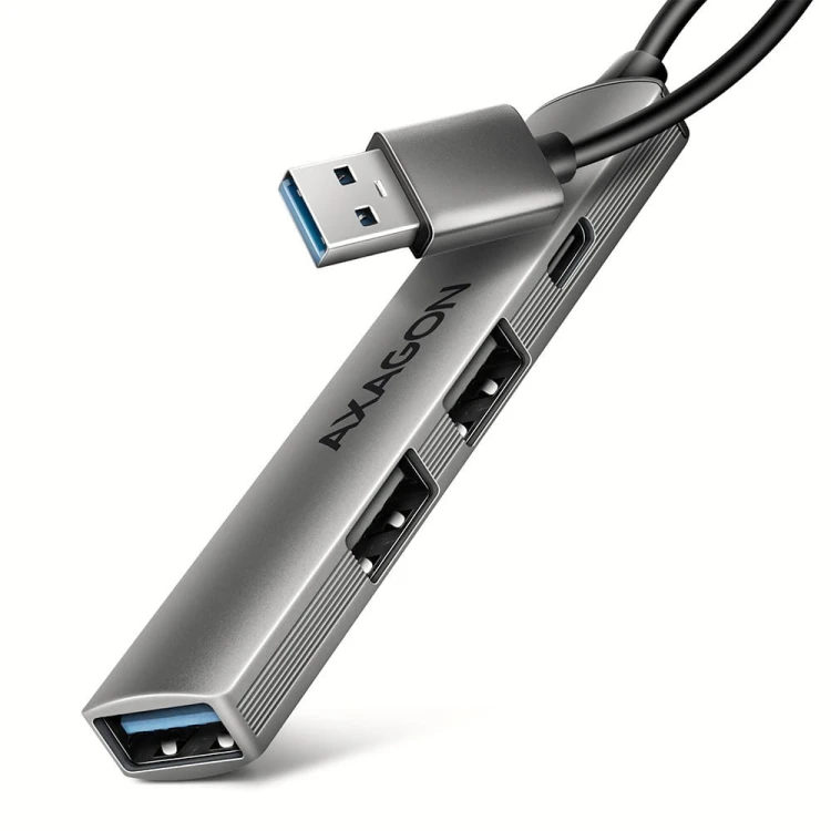 AXAGON HUE-STA HUB 4-portowy 1x USB-A 5Gbps, 2x USB2.0 + 1x USB-C 2.0, 12cm kabel USB-A
