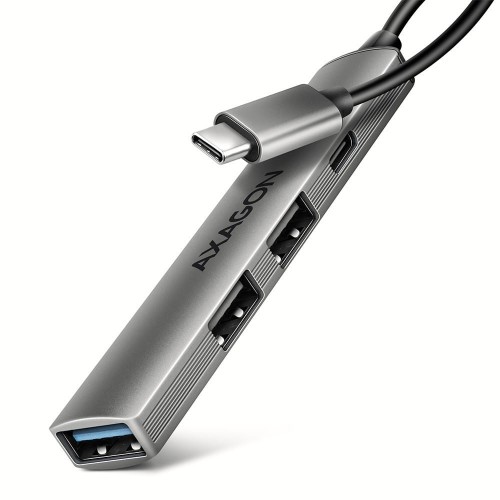 AXAGON HUE-STC HUB 4-portowy  1x USB-A 5Gbps, 2x USB2.0 + 1x USB-C 2.0, 12cm kabel USB-C