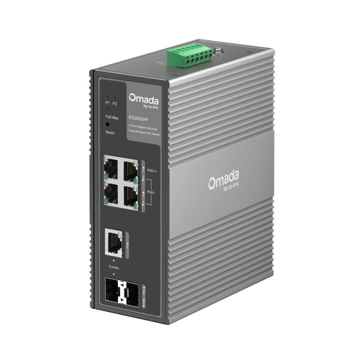 TP-LINK Przełącznik IES206GPP  Industrial Easy Managed Omada, 6 portów gigabitowych, w tym 3 portPoE+ i