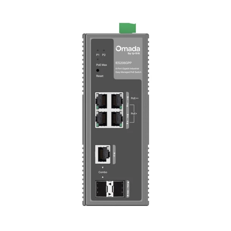 TP-LINK Przełącznik IES206GPP  Industrial Easy Managed Omada, 6 portów gigabitowych, w tym 3 portPoE+ i