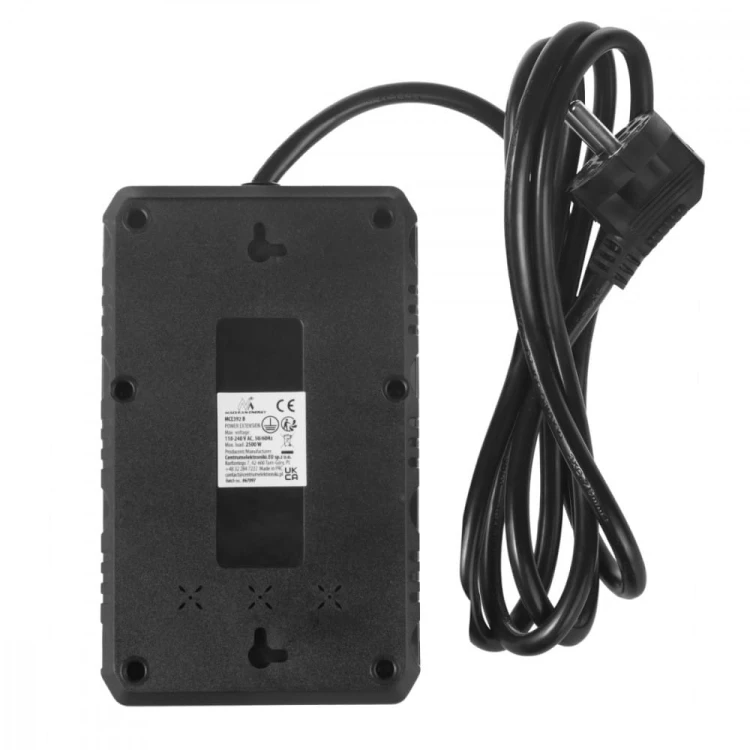 Maclean Listwa zasilająca MCE392 B, 4 gniazda 3xUSB, 110-240V AC 50/60Hz, 2.1A max 2500W, 1,5m czarna