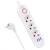 Maclean Listwa zasilająca MCE394 W 3 gniazda 3xUSB, 110-240V AC 50/60, 2.1A max 2500W, biała