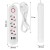 Maclean Listwa zasilająca MCE394 W 3 gniazda 3xUSB, 110-240V AC 50/60, 2.1A max 2500W, biała