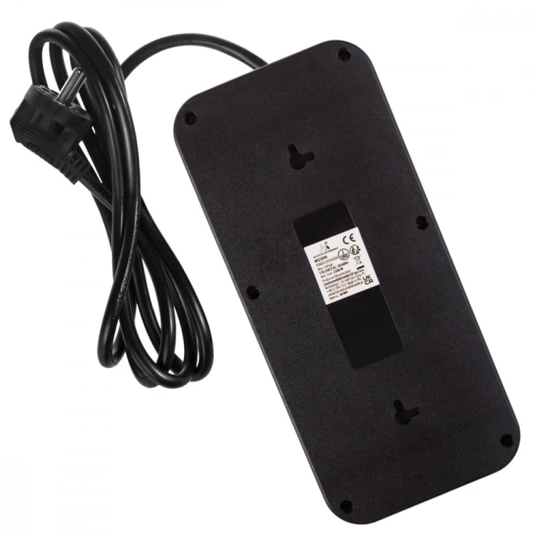 Maclean Listwa zasilająca MCE389 B 6 gniazd 4xUSB-A, 1xUSB-C 110-240V AC 50/60Hz, 2.1A max 2500W, czarna