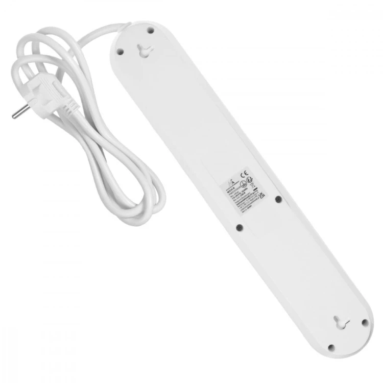 Maclean Listwa zasilająca 5 gniazd MCE395 W 3xUSB, 110-240v AC 50/60Hz, 2,1A max 2500W, biała