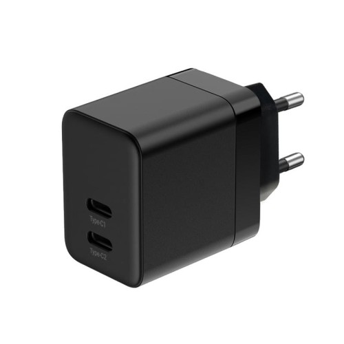 CRONG Ultra Compact GaN Ładowarka sieciowa 2x USB-C 35W PD 3.0 z PPS Czarna