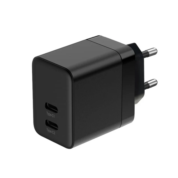 CRONG Ultra Compact GaN Ładowarka sieciowa 2x USB-C 35W PD 3.0 z PPS Czarna
