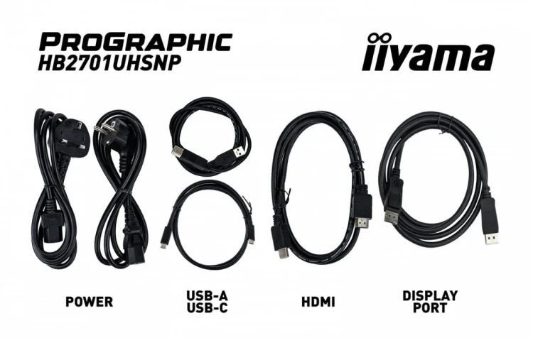 IIYAMA Monitor 27 cali ProGraphic HB2701UHSNP-B1 4K,IPS BLACK 2.0,450cd,VESA USB-c dock(PD:96W),HDMI,DP,DAISY/CHAIN,4xUSB,RJ45,3000:1,sRGB:100%,DCI-P3