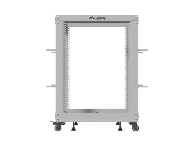Lanberg Stojak Open rack 19 cali 15U 600x600-1100 regulowany szary