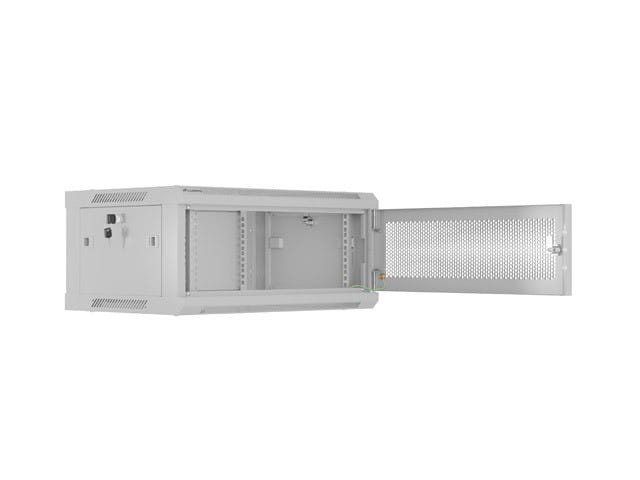 Lanberg Szafa instalacyjna rack wisząca 19 cali 4U 600x450 drzwi perforowane (flat pack) szara