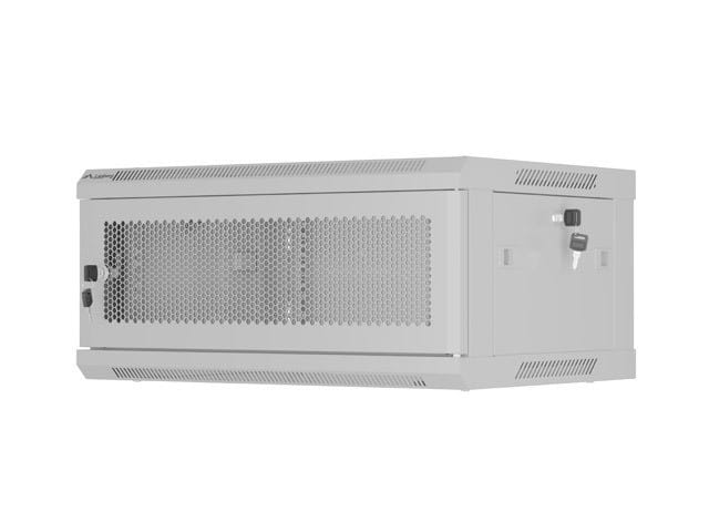 Lanberg Szafa instalacyjna rack wisząca 19 cali 4U 600x450 drzwi perforowane (flat pack) szara