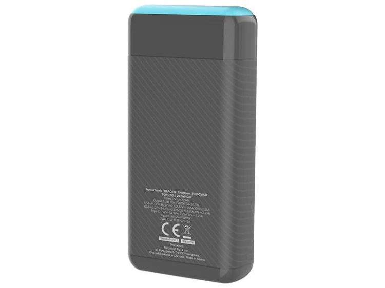 Tracer PowerBank EnerGen 20000mAh PD+QC3.0 GB