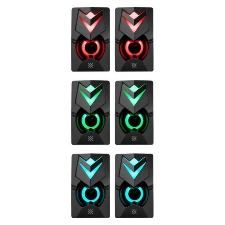Defender Głośniki komputerowe J4 2.0 6W LED USB Czarne