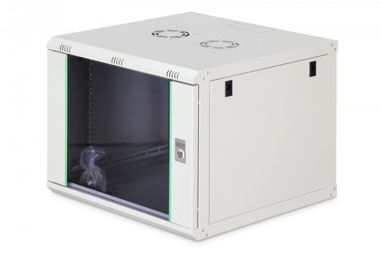 Digitus Szafa sieciowa wisząca Dynamic 19" 9U rack 474x600x600mm, drzwi szyba, szara, niezłożona, 60kg