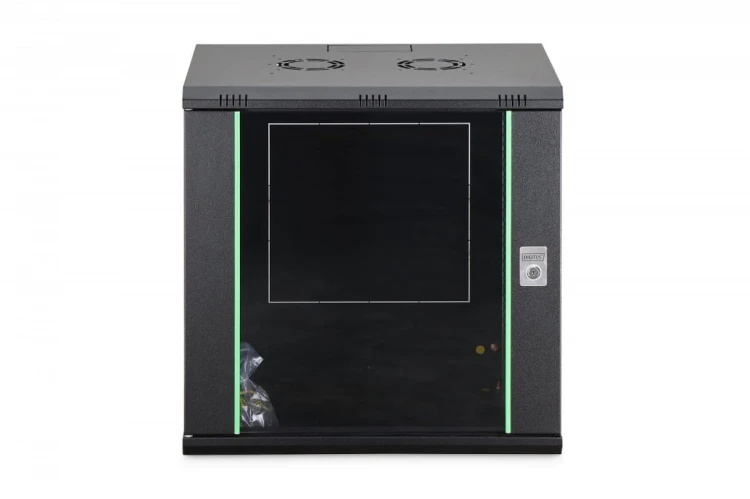 Digitus Szafa sieciowa wisząca Dynamic 19" 12U rack 607x600x450mm, drzwi szyba, czarna, niezłożona, 60kg