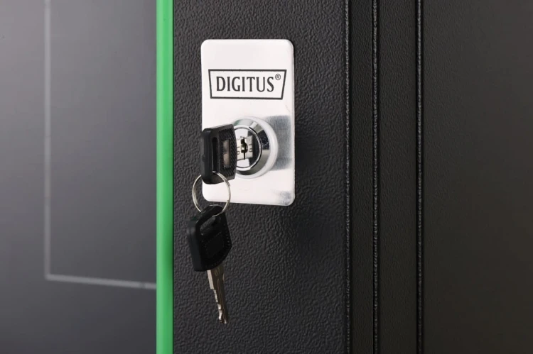 Digitus Szafa sieciowa wisząca Dynamic 19" 12U rack 607x600x450mm, drzwi szyba, czarna, niezłożona, 60kg
