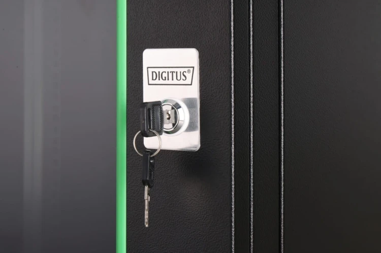 Digitus Szafa sieciowa wisząca Dynamic 19" 12U rack 607x600x600mm, drzwi szyba, czarna, niezłożona, 60kg