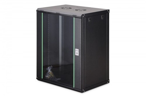 Digitus Szafa sieciowa wisząca Dynamic 19" 16U rack 785x600x450mm, drzwi szyba, czarna, niezłożona, 60kg