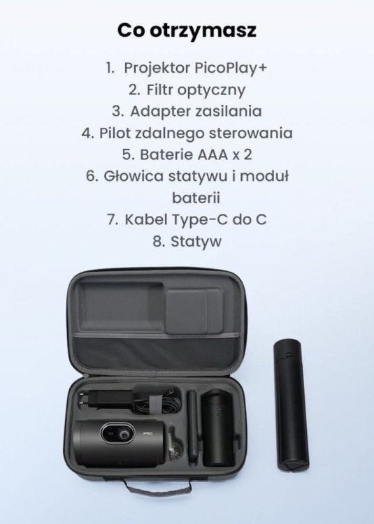 JMGO Projektor picoPlay, zestaw: stojak+powerbank