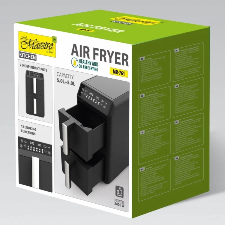 Feel-Maestro Frytownica beztłuszczowa podwójna pionowa 5l + 5l  2400W  MR-761