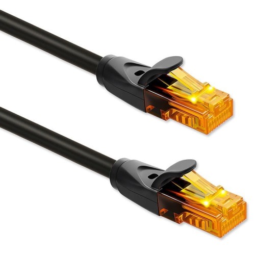 Qoltec Kabel patchcord UTP | kat.6 | 2 x RJ-45 | High speed 1Gb/s | Pozłacane styki | 10m | Czarny