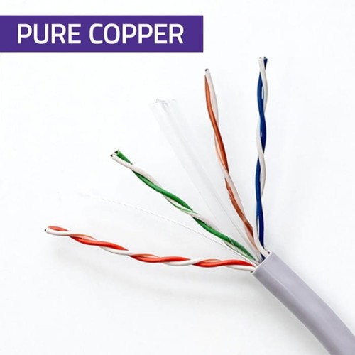 Qoltec Kabel patchcord sieciowy skrętka UTP | Miedziany Cu | CAT6 | Highspeed 1Gb/s | LAN | 100m | Szary