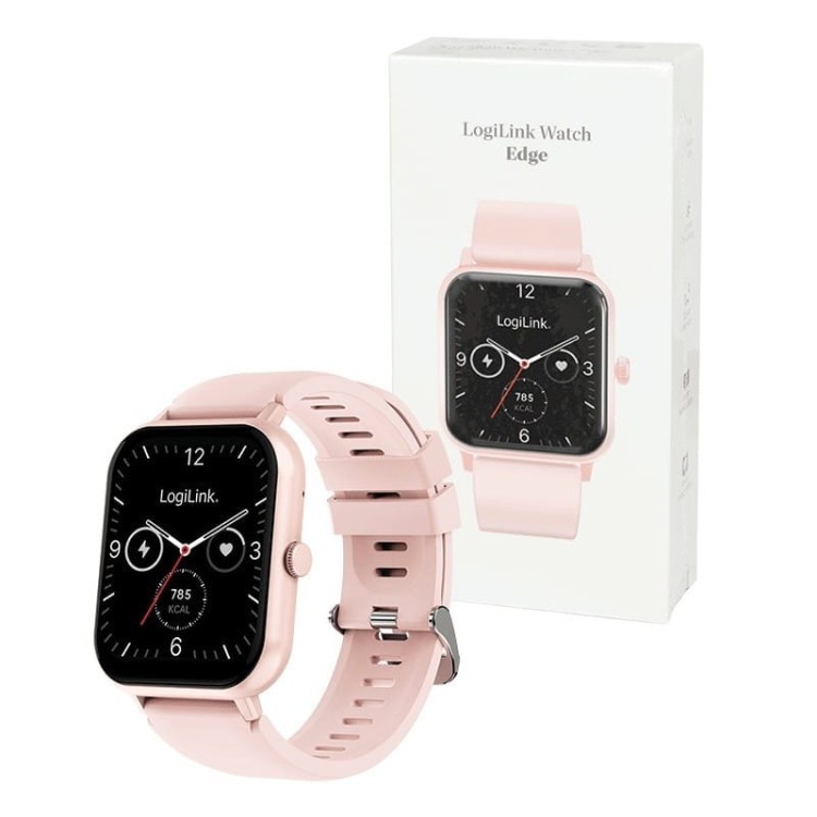 LogiLink Smartwatch LCD, BT5.2 IP68, różowy