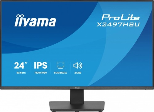 IIYAMA Monitor  ProLite 23.8 cala X2497HSU-B1 IPS,FHD,HDMI,DP,120Hz,350CD,2xUSBv3.2,   2xUSB-C, GW 5lat