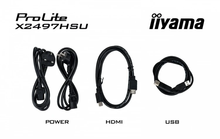 IIYAMA Monitor  ProLite 23.8 cala X2497HSU-B1 IPS,FHD,HDMI,DP,120Hz,350CD,2xUSBv3.2,   2xUSB-C, GW 5lat