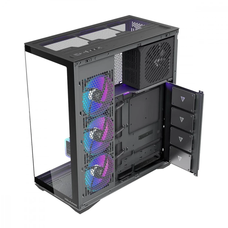 MODECOM Obudowa Volcano Space XL ARGB Full Tower 5 wentylatorów, czarna
