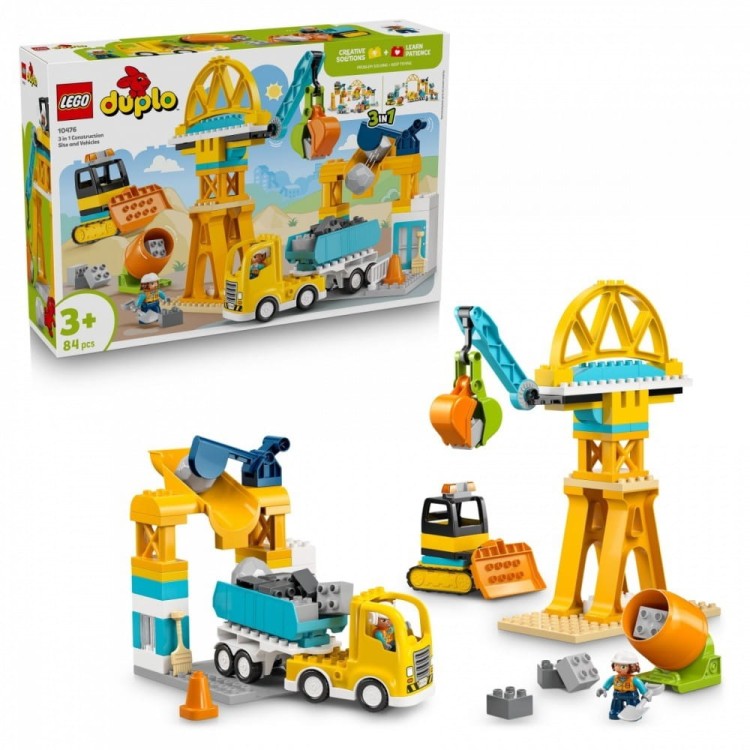 LEGO Klocki DUPLO 10476 Plac budowy z pojazdami 3 w 1