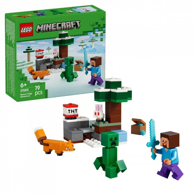 LEGO Klocki Minecraft 21583 Przygoda Stevea w tajdze