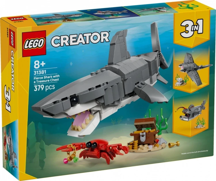 LEGO Klocki Creator 31381 Groźny rekin i skrzynia ze skarbem