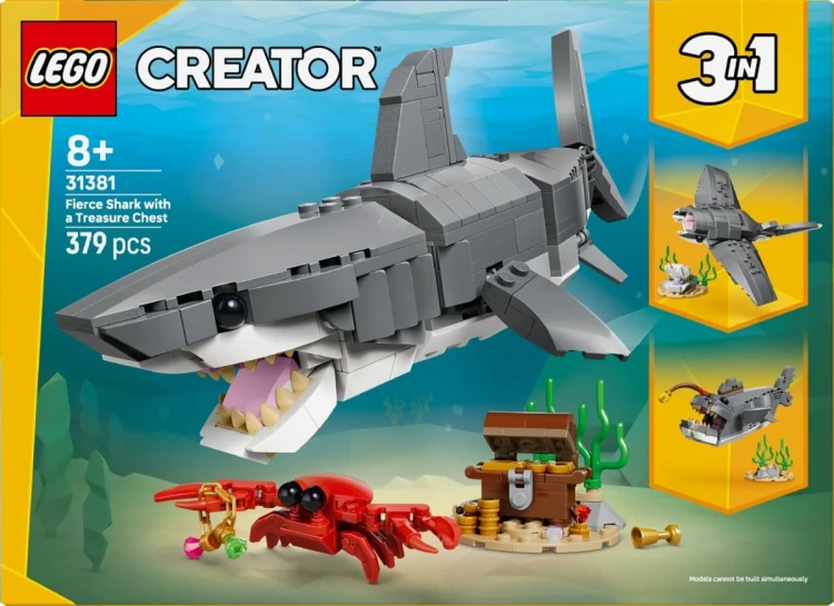 LEGO Klocki Creator 31381 Groźny rekin i skrzynia ze skarbem
