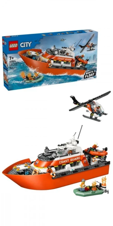 LEGO Klocki City 60504 Łódź ratunkowa i helikopter straży przybrzeżnej