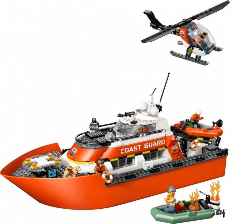 LEGO Klocki City 60504 Łódź ratunkowa i helikopter straży przybrzeżnej