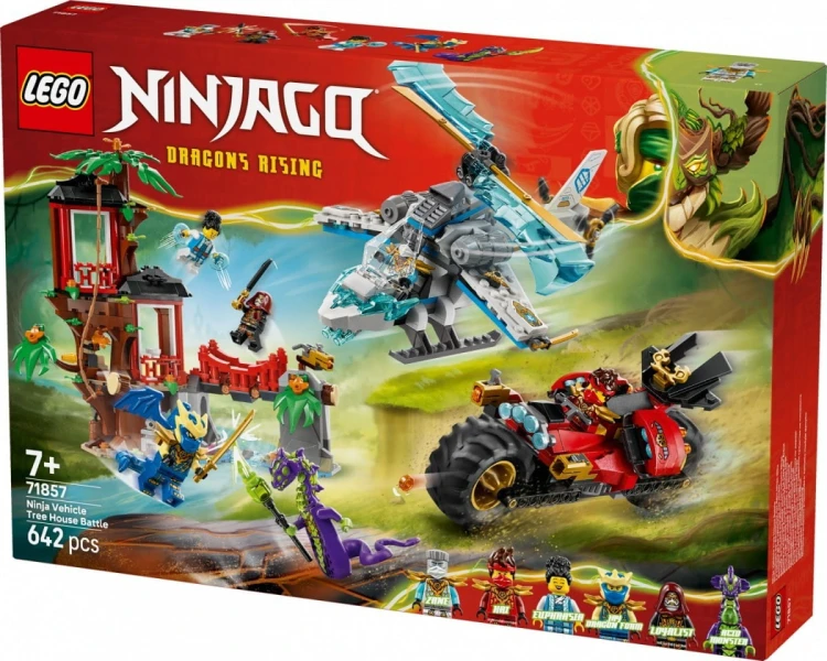 LEGO Klocki Ninjago 71857 Bitwa ninja: domek na drzewie z pojazdami