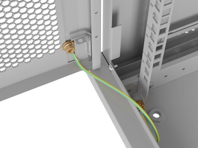 Lanberg Szafa instalacyjna rack wisząca 19 cali 9U 600x450 drzwi perforowane (flat pack) szara